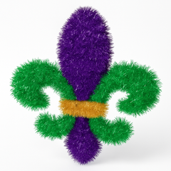 Tinsel Fleur De Lis Masquerade Decoration