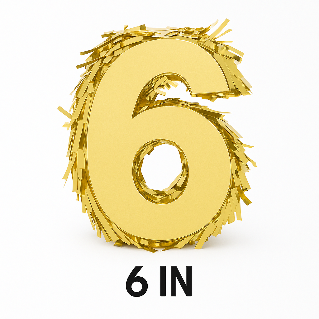 Metallic Gold Number 6 Mini Pinata Decoration