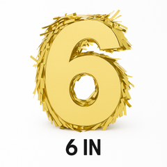 Metallic Gold Number 6 Mini Pinata Decoration