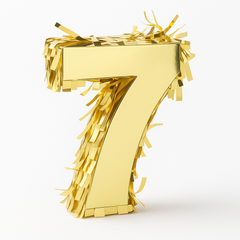 Metallic Gold Mini Number 7 Pinata Decoration, 6-Inch
