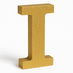 Glitter Gold Letter "I" Standing Sign ‚Äì 4-Inch Party Decoration