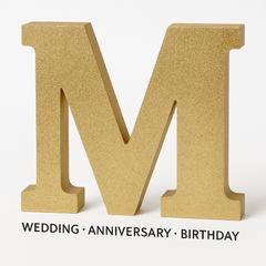 Glittering Gold Letter "M" Hanging Decoration