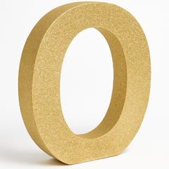 Glitter Gold "Q" Standing Block Letter Sign - 4-inch Decorative Centerpiece
