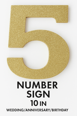 Glitter Gold Number 5 Standing Sign ‚Äì 10-Inch Decorative Party Accent
