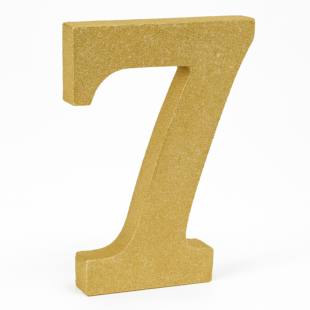Glitter Gold Number 7 Sign - 10-Inch for Celebrations