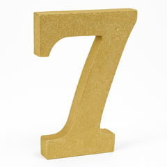 Glitter Gold Number 7 Sign - 10-Inch for Celebrations