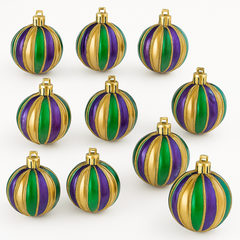 Vibrant Purple, Gold, & Green Hanging Masquerade Ornament