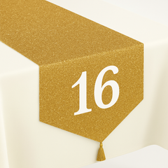 Glitter Gold Sweet 16 Table Runner