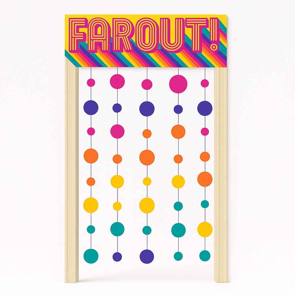 "Far Out" 70s Good Vibes Doorway Curtain