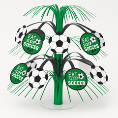 Soccer "Eat Sleep Soccer" Cascade Centerpiece Decoration, 14-Inch