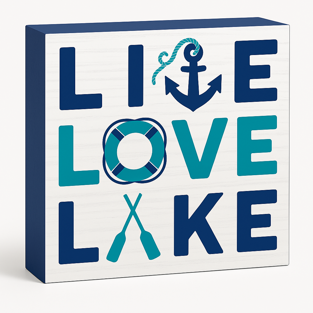 Lake-Themed Standing MDF Plaque