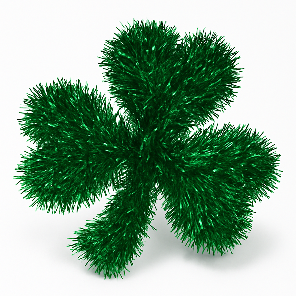 Mini 3D Tinsel Shamrock Decoration