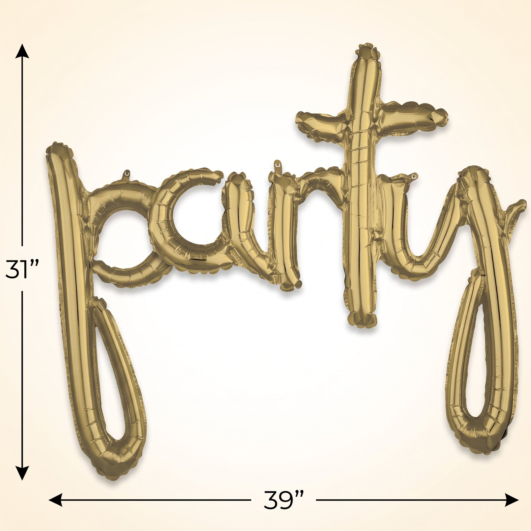Gold Script Party Foil Balloon