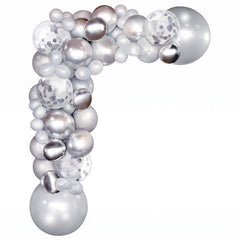 Silver Confetti Latex Balloon Garland Kit for Parties