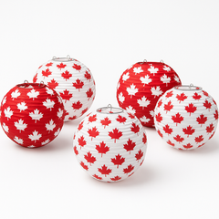 Mini Maple Leaf Lanterns ‚Äì Canada Day Hanging Decorations, 5-Pack