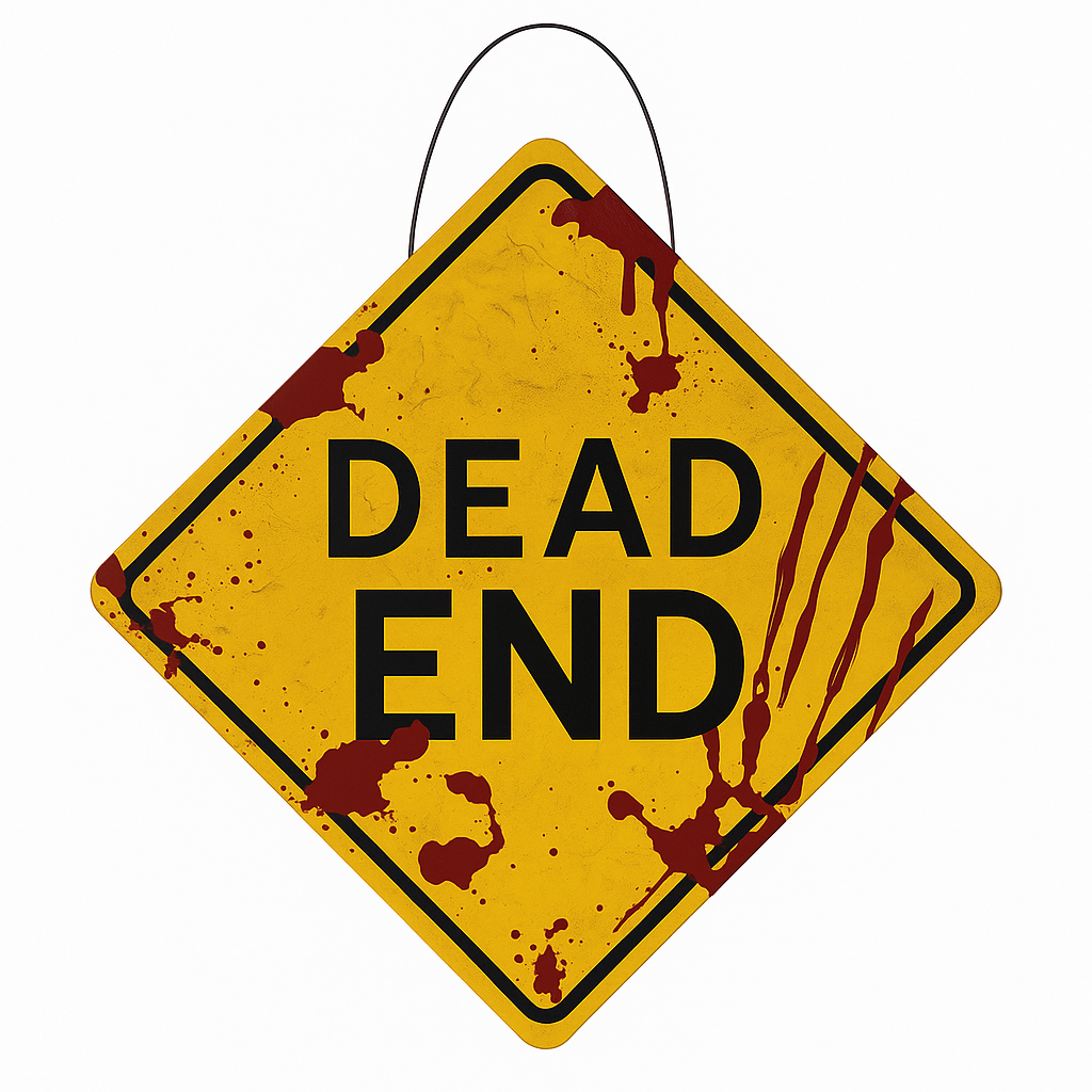 Spooky Dead End Metal Hanging Sign