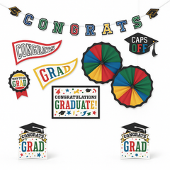 "Congrats Grad" Multi-Color Room Decorating Kit
