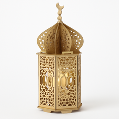 Eid Al-Fitr LED Light Up Gold Mosque Hanging Decoration