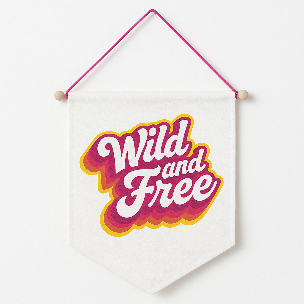 Summer Throwback "Wild and Free" Canvas Hanging Sign