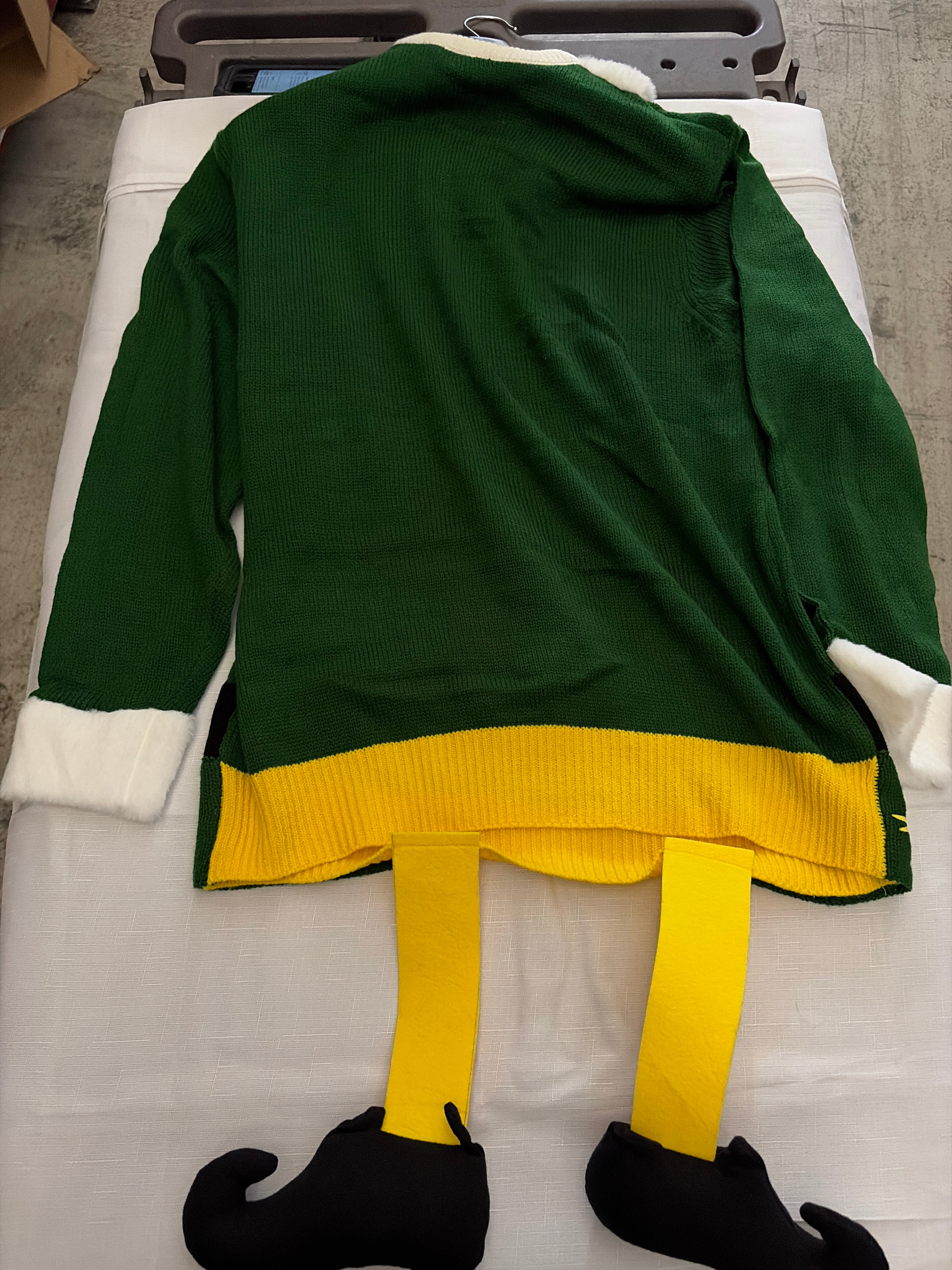 Adult Christmas Elf Movie Ugly Sweater & Hat Set