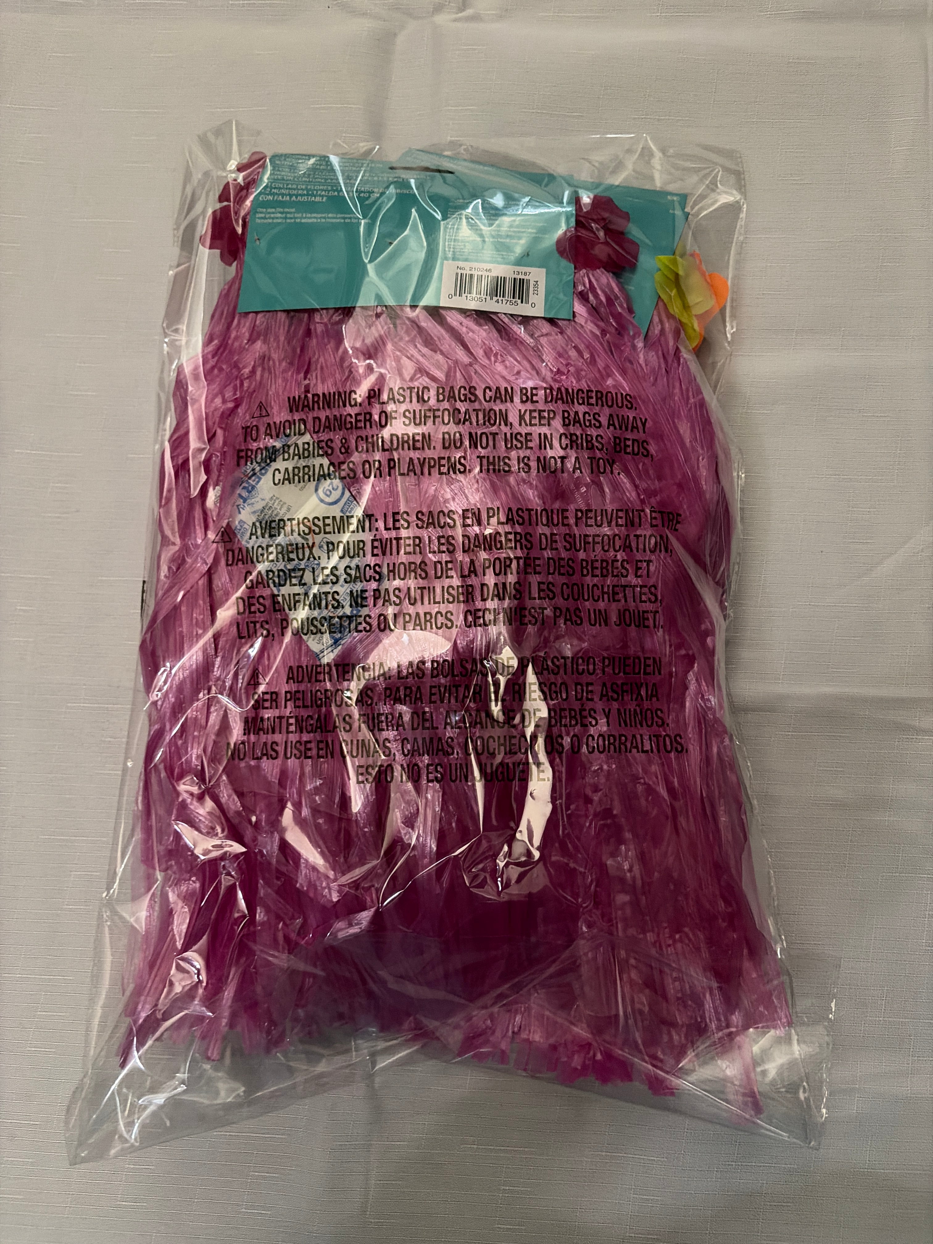 Child's Tropical Pink Hula Skirt Kit - 5 Piece Set