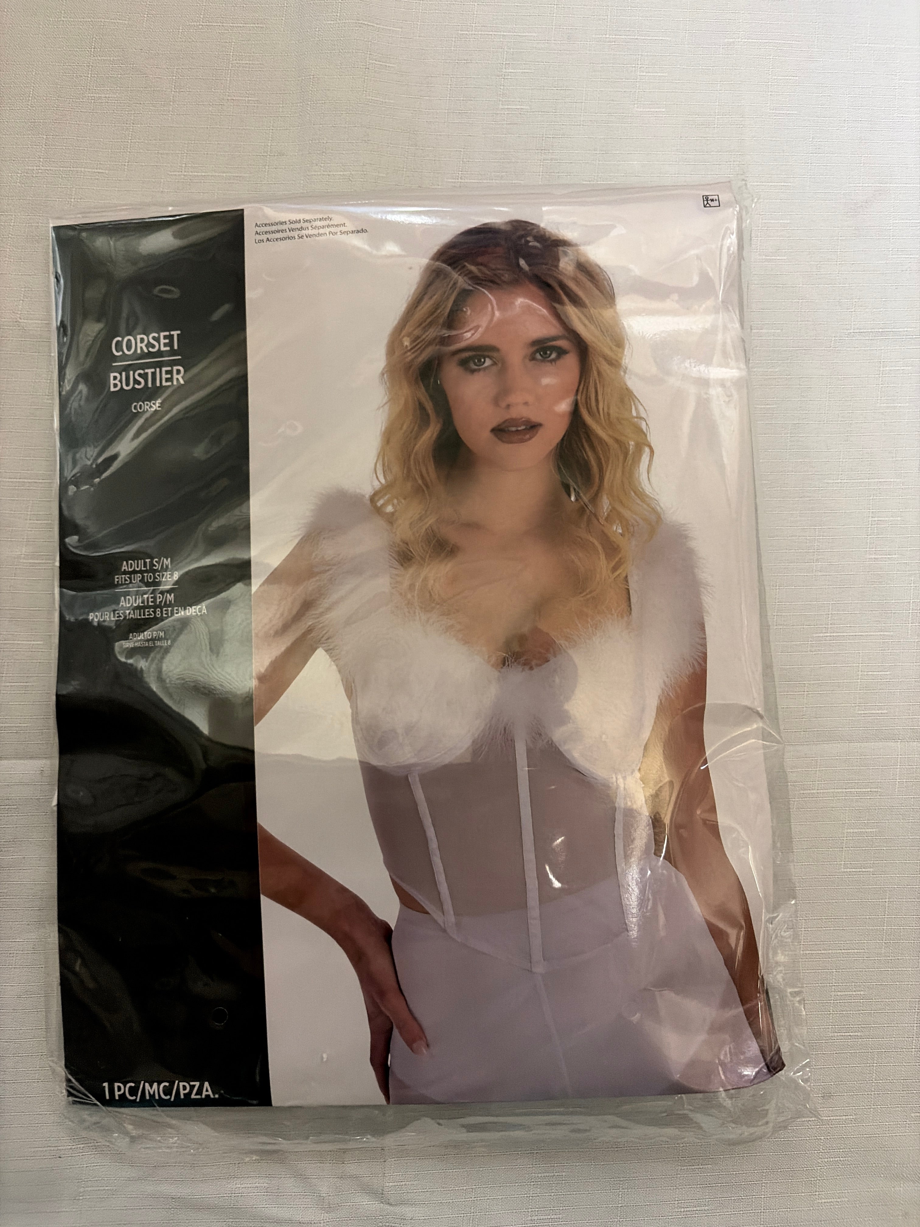 Women's White Angel Corset Top - Halloween Costume Accessory