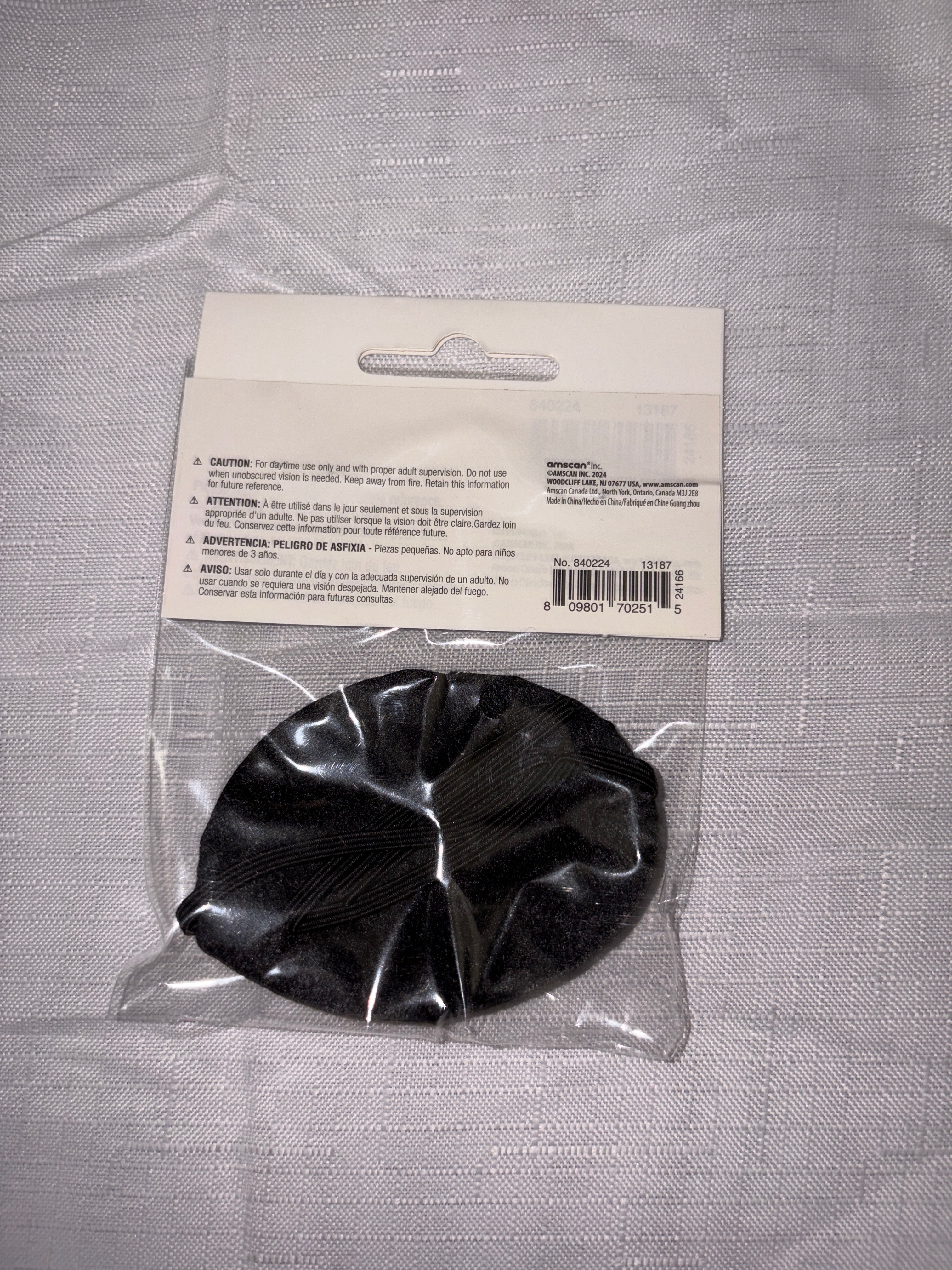 Black Silk Pirate Eye Patch Costume Accessory