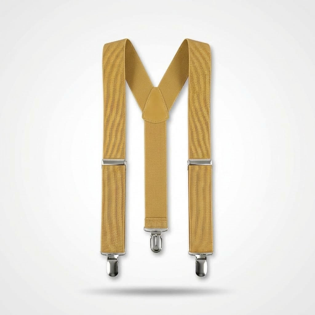 Gold Adjustable Y-Back Suspenders - Perfect for Team Spirit and Everyday Style