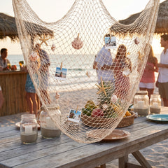 Natural Fish Net Decoration - 6' x 8' - Perfect for Summer Parties