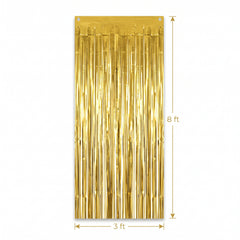 Gleaming Gold Metallic Door Curtain - 3' x 8'