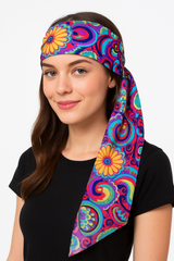 70s Disco Paisley Scarves - Multi-Coloured Party Accessories, 10-Pack