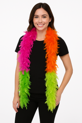 Vibrant Neon Feather Boa ‚Äì 72" Costume Accessory