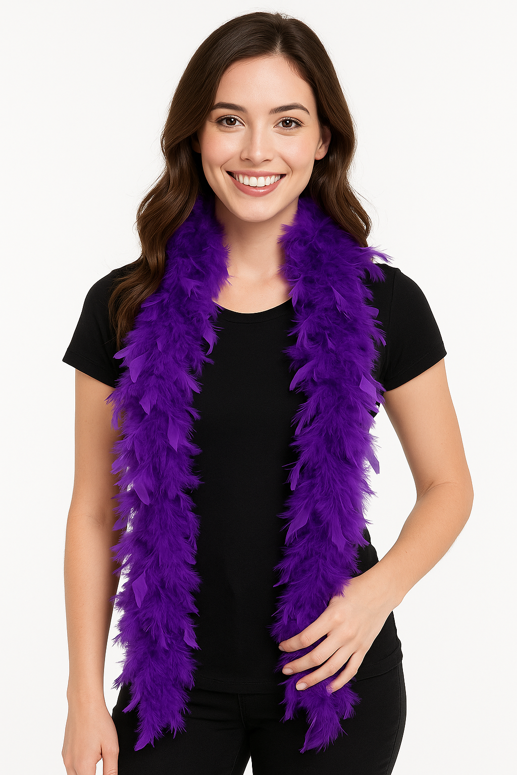 Vibrant Purple Feather Boa - 72" Luxe Costume Accessory