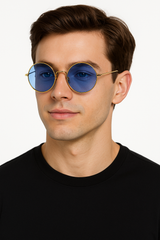 Blue Peace Out Funshades Round Glasses