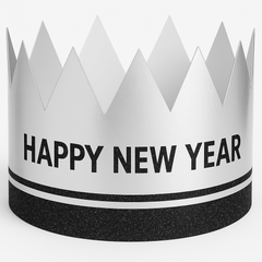 Glitter "Happy New Year" Crowns - 12 Pack