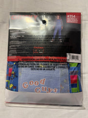 Child's Play Chucky Halloween Costume for Kids - Blue Overalls and Striped Shirt