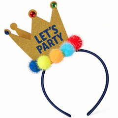 "Let's Party" Light-Up Glitter Crown Headband