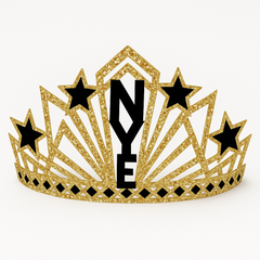 Sparkling "NYE" Glitter Crown Tiara for New Year's Eve Celebrations
