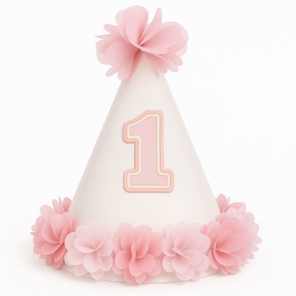 Baby's First Birthday Cone Party Hat for Girls