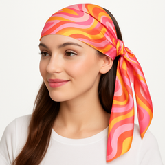 Vibrant 70s Retro Head Scarf
