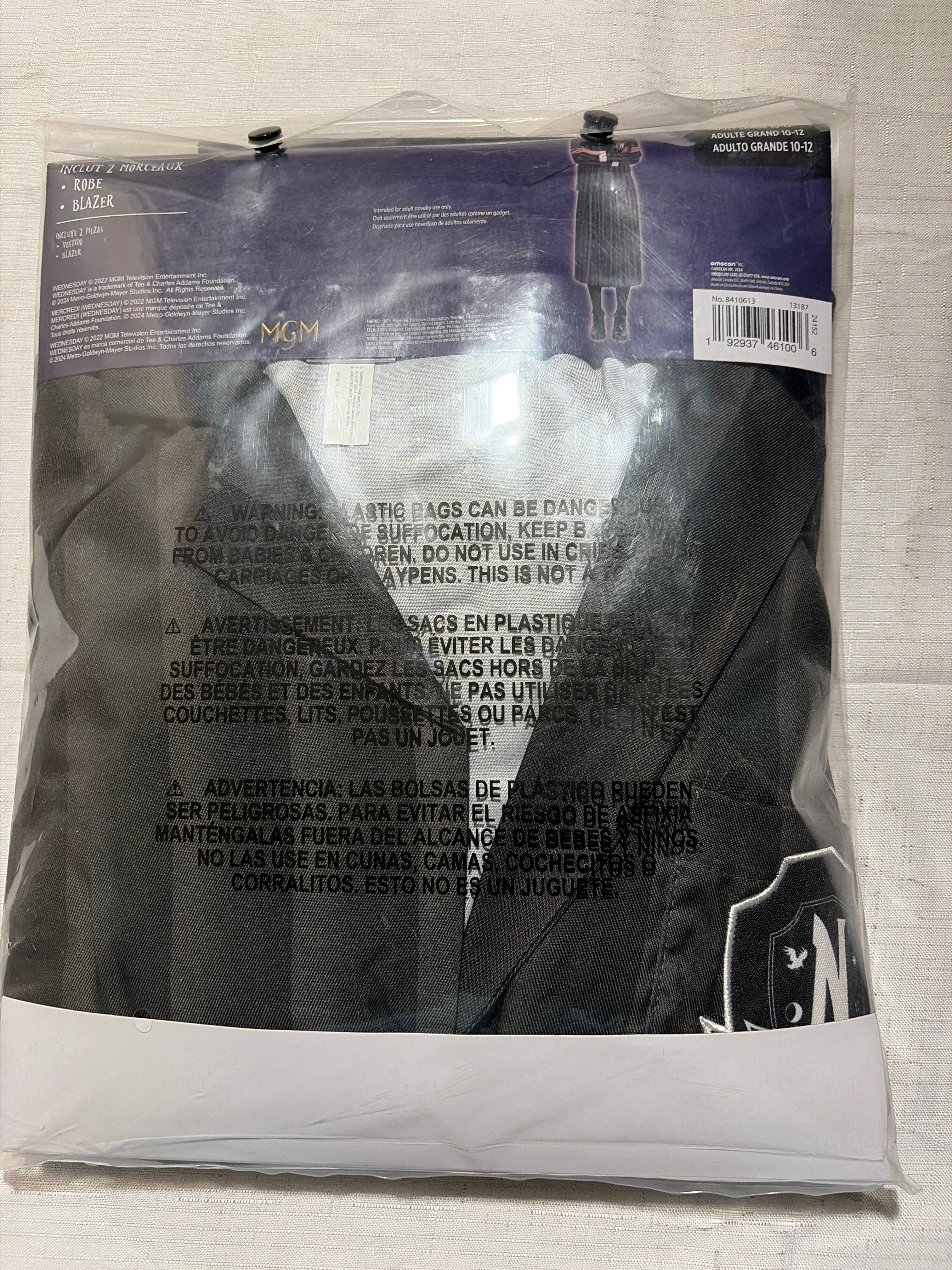 Women's Nevermore Academy Wednesday Costume - Adult L (10-12)