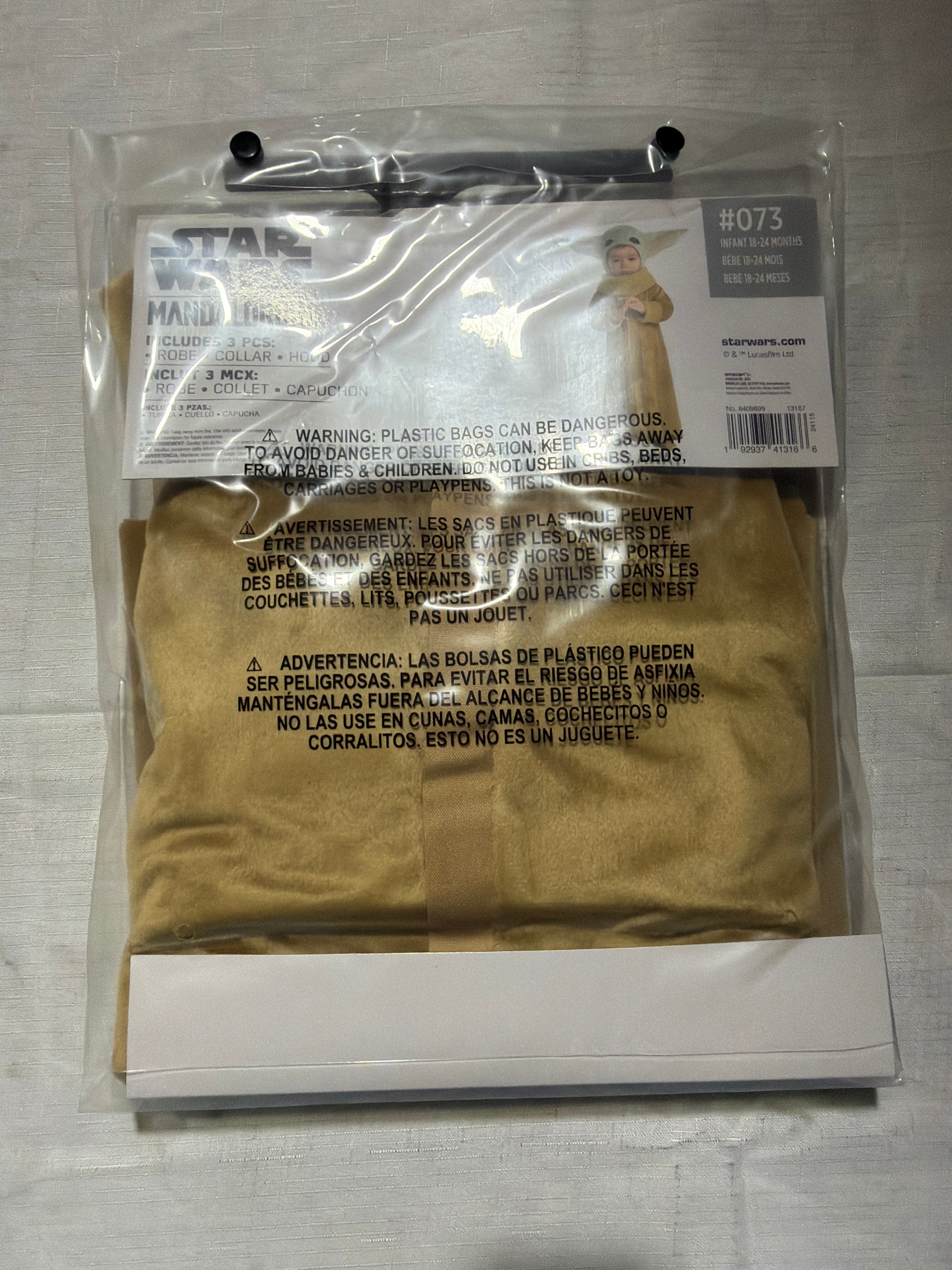 Infant Baby Yoda Costume - The Mandalorian Halloween Outfit