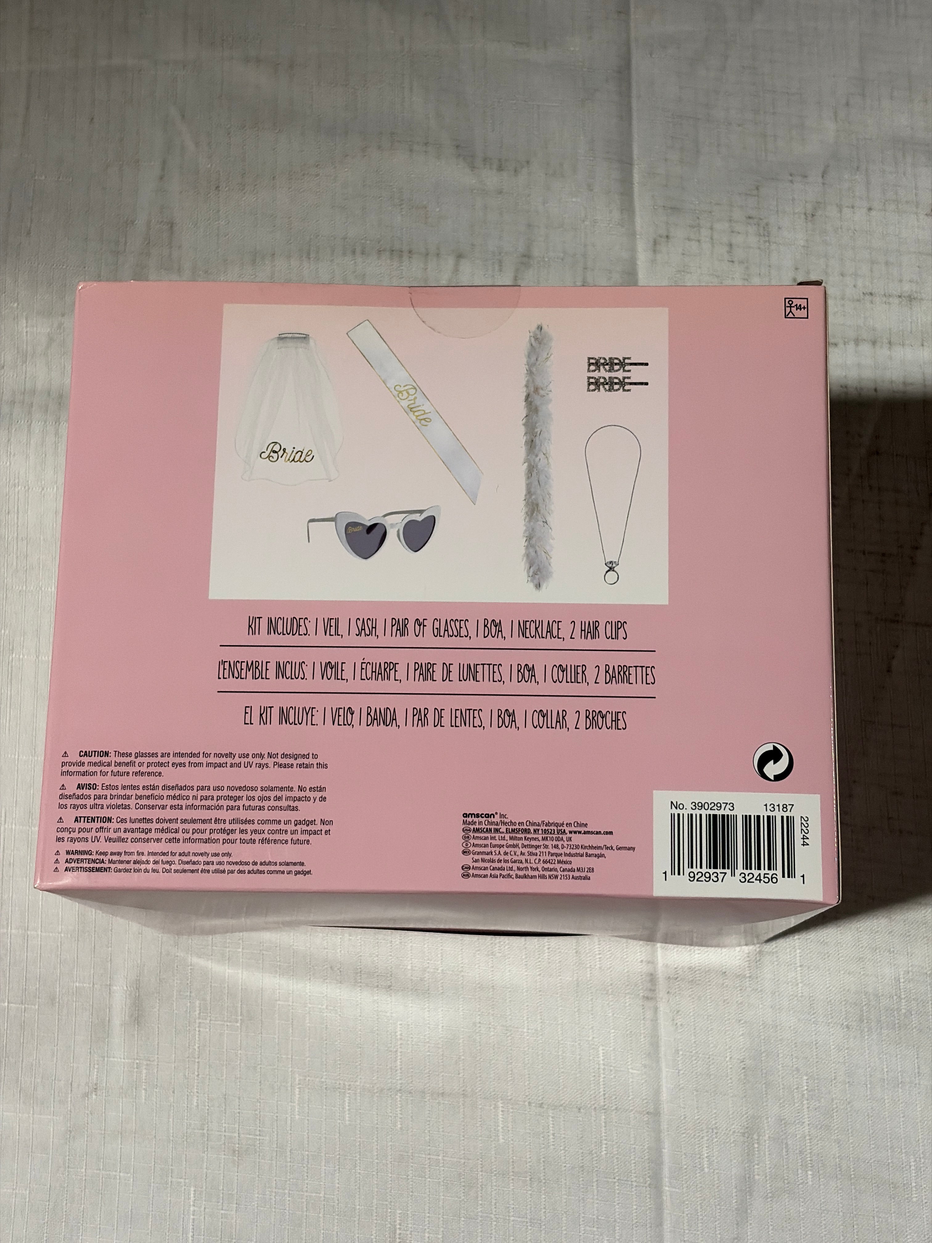 Complete Bride Accessory Kit with Veil, Sash, Sunglasses & More