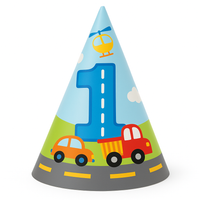 "On The Road" 1st Birthday Cone Hat