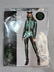 Glow-in-the-Dark Skeleton Catsuit for Halloween
