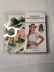 Greenery Flower Girl Set with Floral Crown & Sash