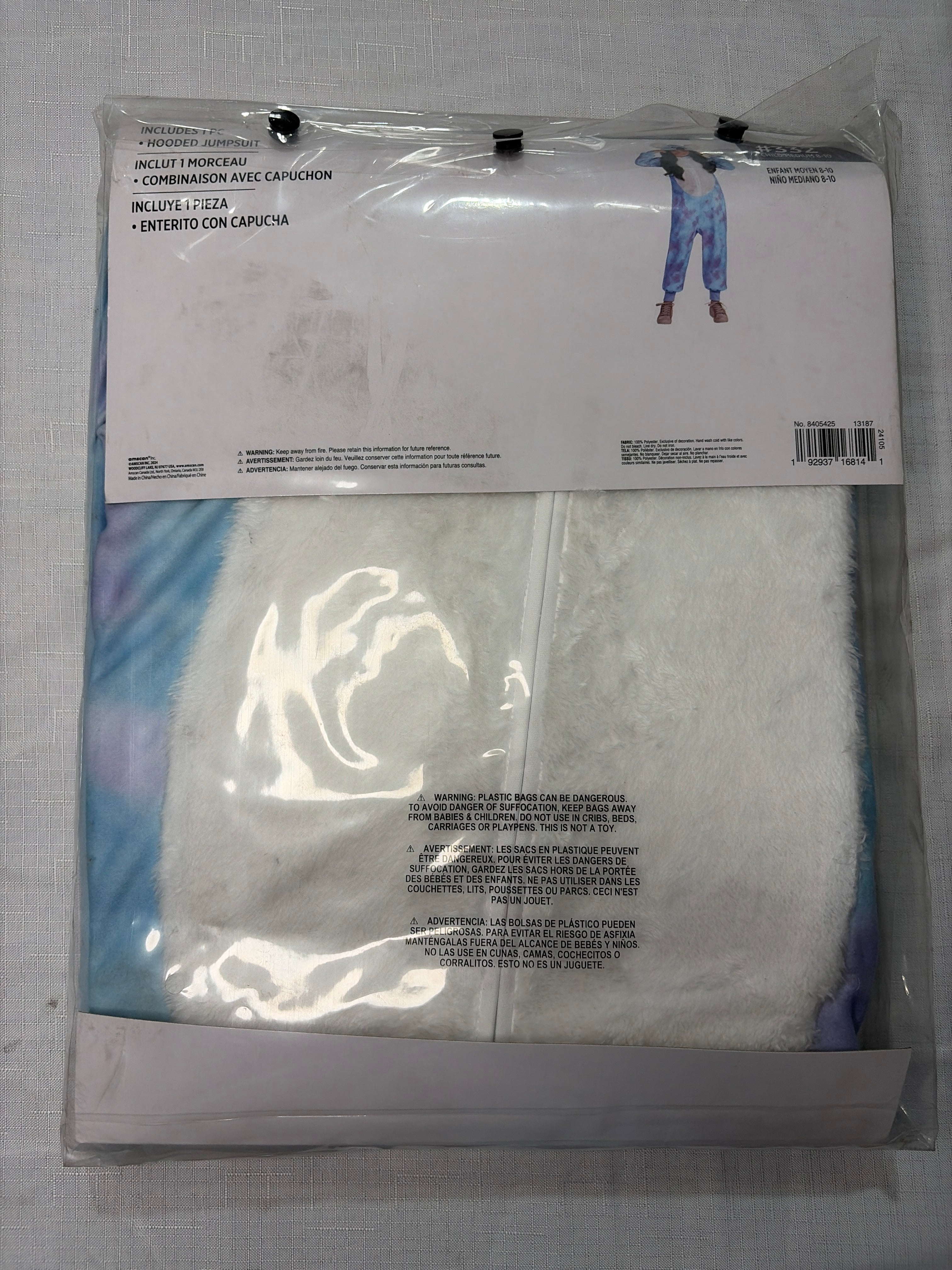 Kids' Blue Koala Zipster Costume for Halloween