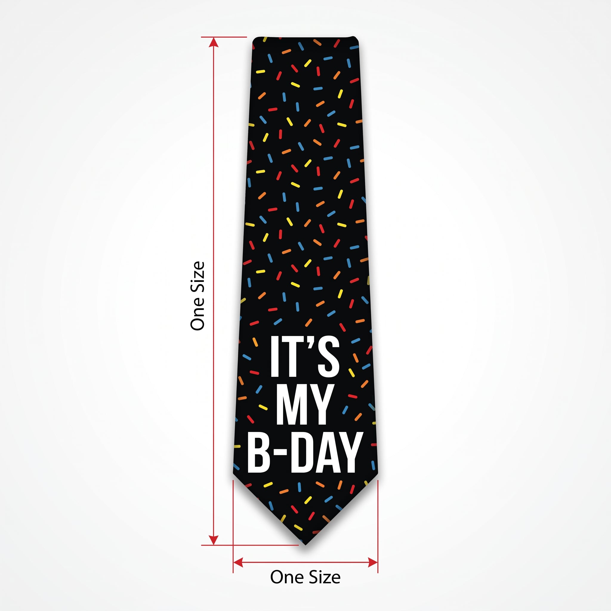 "It's My B-Day" Multicolor Sprinkle Necktie