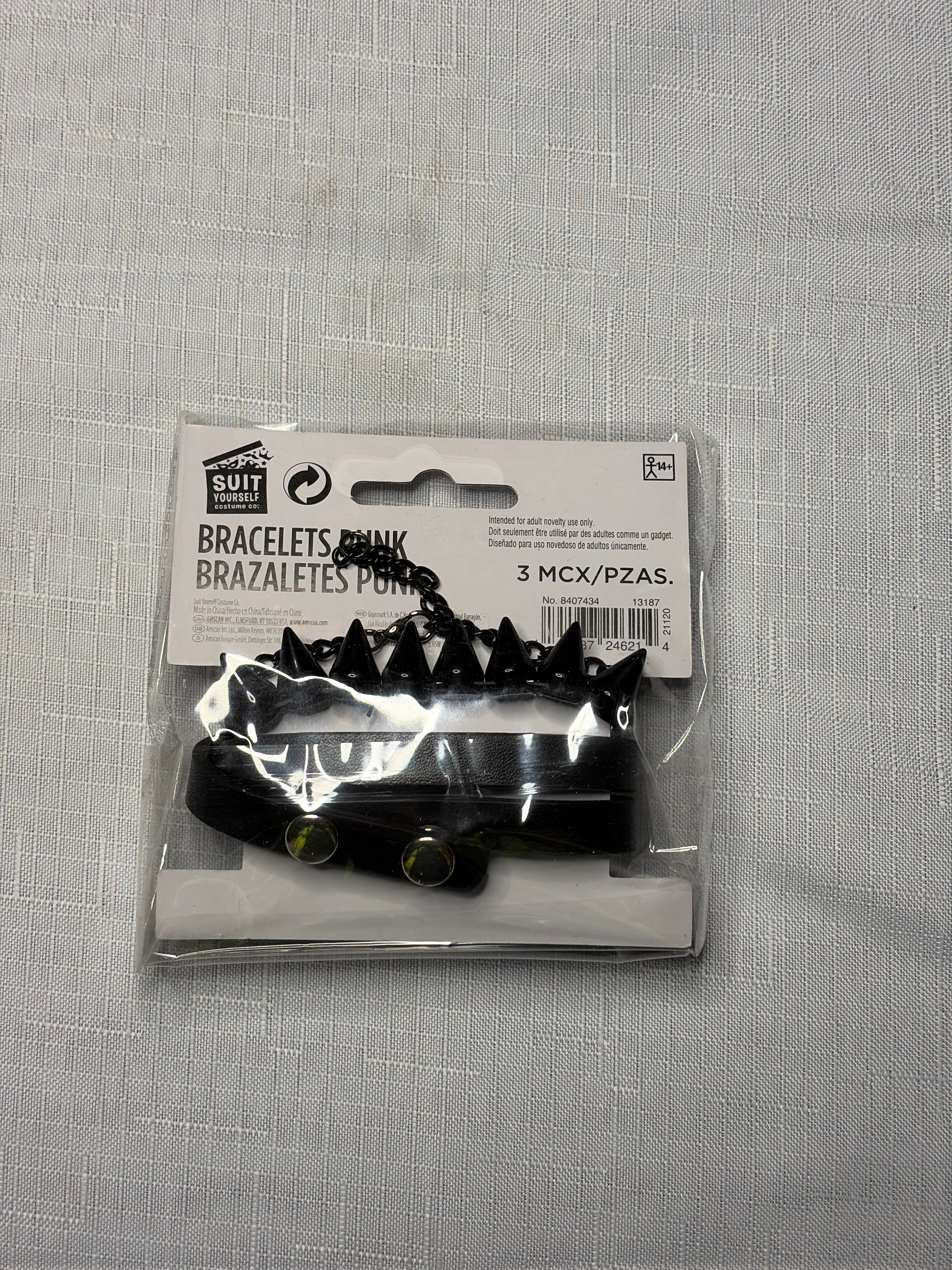 Punk Studded Bracelet Set - 3 Pack Halloween Costume Accessories