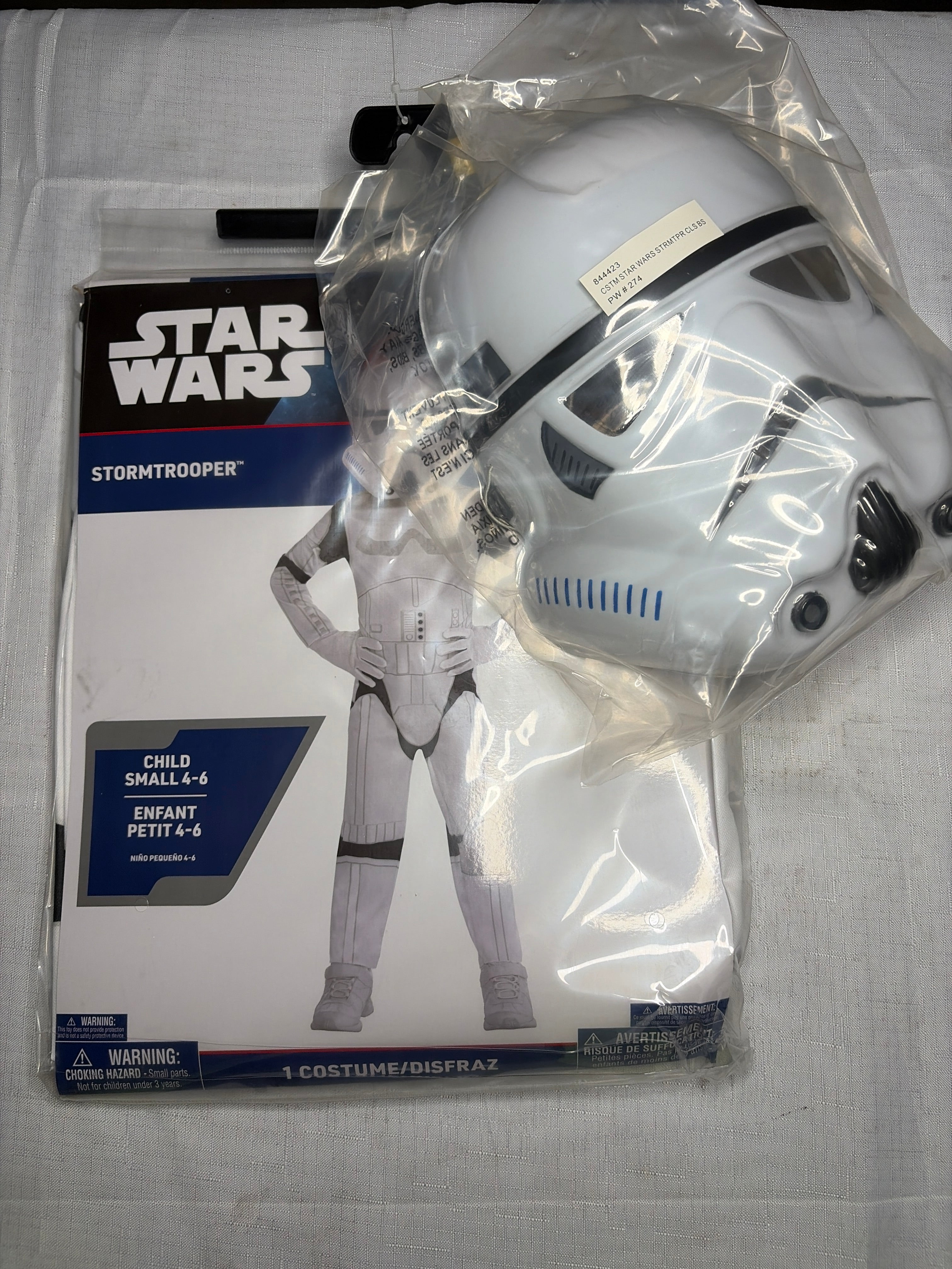 Amscan Disney Star Wars Stormtrooper Halloween Costume,  White Jumpsuit with Mask, Toddler, Assorted Sizes